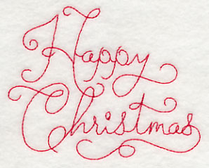 Happy Christmas (Redwork)