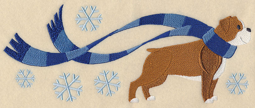 Wrapped Up In Winter English Bulldog