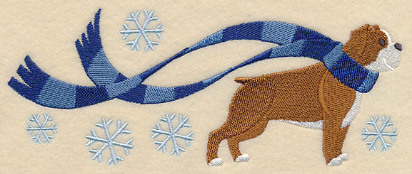 Wrapped Up In Winter English Bulldog