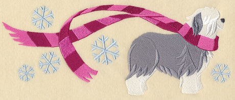 Wrapped Up In Winter Old English Sheepdog