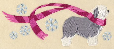 Wrapped Up In Winter Old English Sheepdog