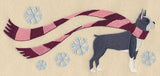 Wrapped Up In Winter Boston Terrier