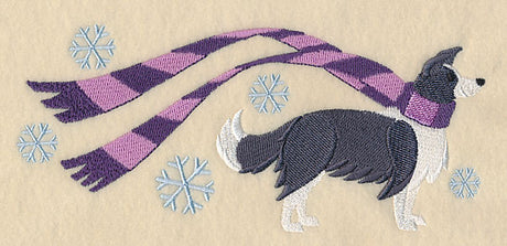 Wrapped Up In Winter Border Collie
