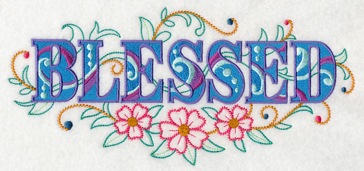 Blessed with Vintage Flower Fade