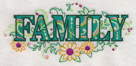 Family with Vintage Flower Fade