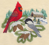 Winter Birds and Covered Bridge
