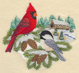 Winter Birds and Covered Bridge