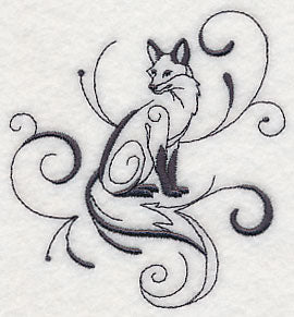 Inky Fox Sitting