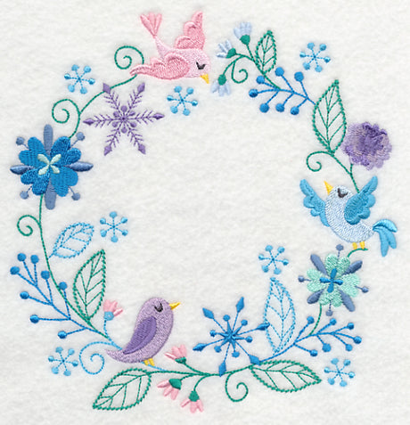 Frosty Foliage & Winter Bird Wreath