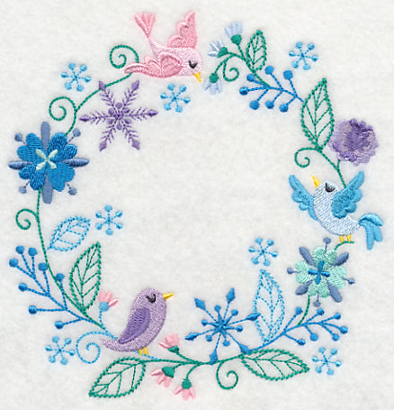 Frosty Foliage & Winter Bird Wreath