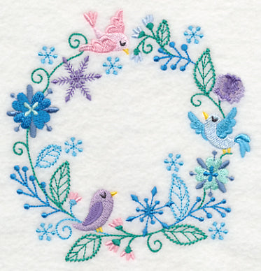 Frosty Foliage & Winter Bird Wreath