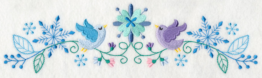 Frosty Foliage & Winter Bird Border