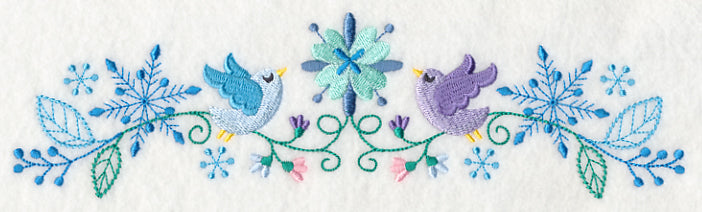 Frosty Foliage & Winter Bird Border