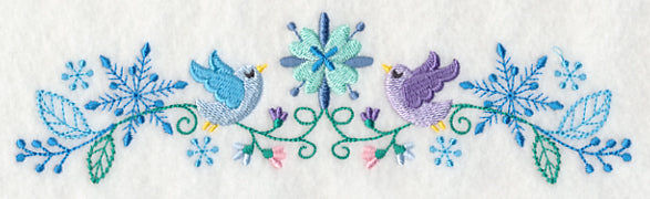 Frosty Foliage & Winter Bird Border