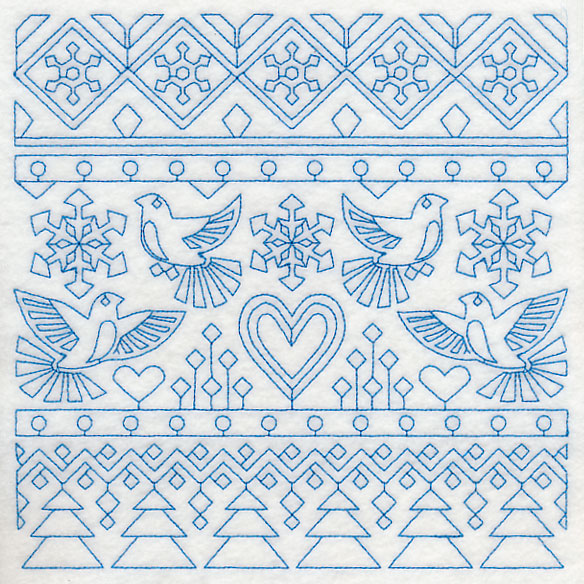Nordic Winter Square (Bluework)