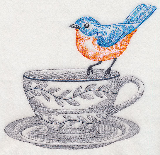 Tea Party Bluebird (Toile)