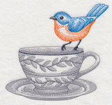 Tea Party Bluebird (Toile)