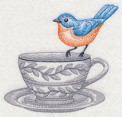 Tea Party Bluebird (Toile)