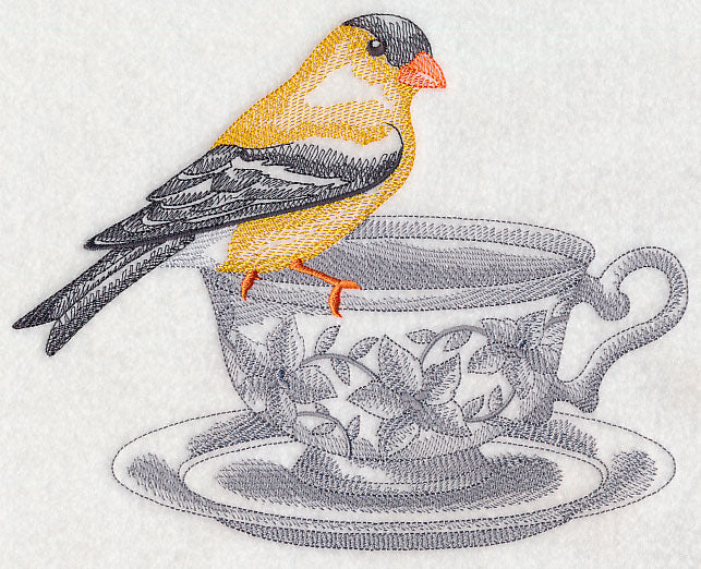 Tea Party Goldfinch (Toile)