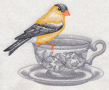 Tea Party Goldfinch (Toile)