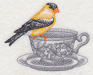 Tea Party Goldfinch (Toile)