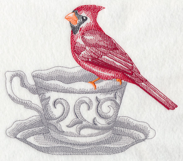 Tea Party Cardinal (Toile)