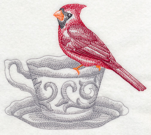 Tea Party Cardinal (Toile)