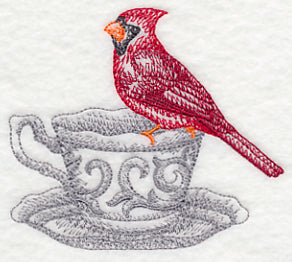 Tea Party Cardinal (Toile)