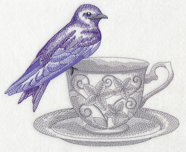 Tea Party Purple Martin (Toile)