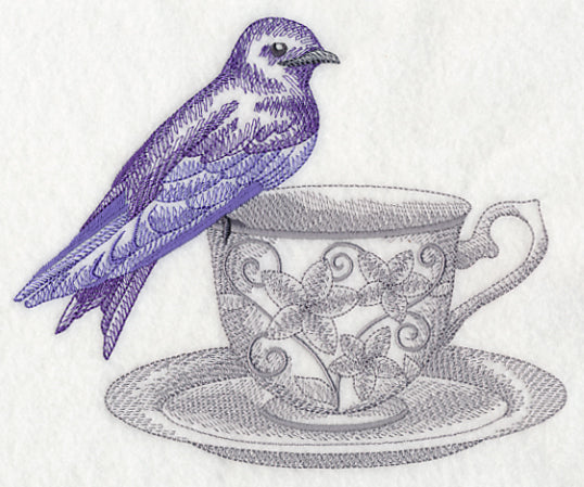 Tea Party Purple Martin (Toile)