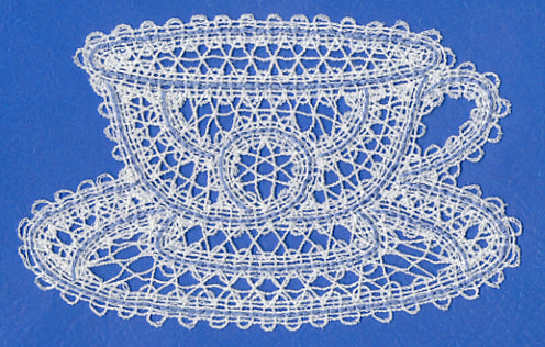 Tea Time Teacup (Battenburg Lace)