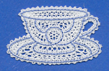 Tea Time Teacup (Battenburg Lace)