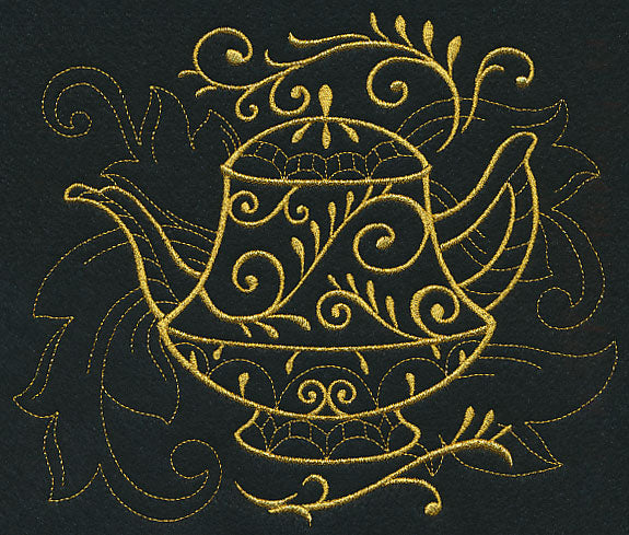 Teapot Filigree (Goldwork)