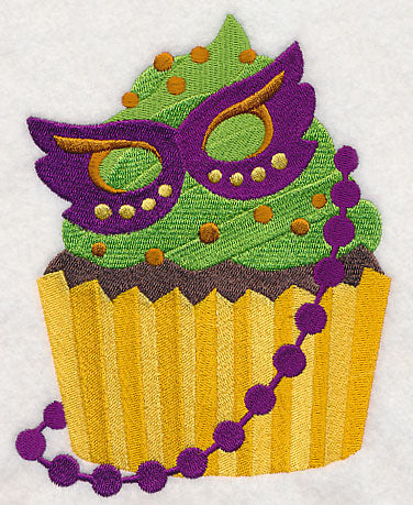 Mardi Gras Cupcake with Mask