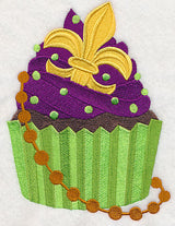 Mardi Gras Cupcake with Fleur de Lis