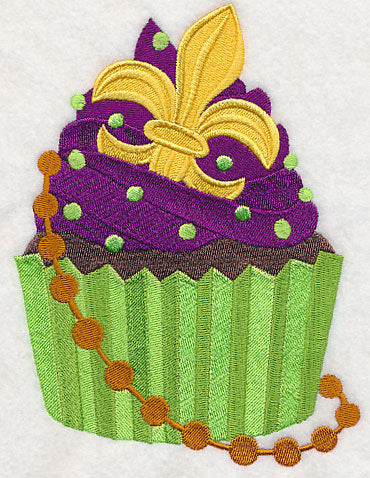 Mardi Gras Cupcake with Fleur de Lis