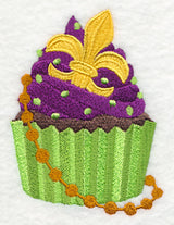 Mardi Gras Cupcake with Fleur de Lis