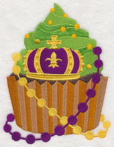 Mardi Gras Cupcake with Crown