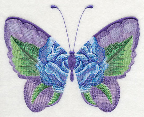 Blue Rose Butterfly in Watercolor