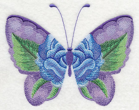 Blue Rose Butterfly in Watercolor