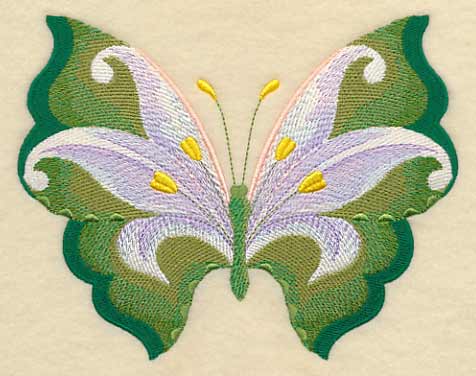 White Lily Butterfly in Watercolor