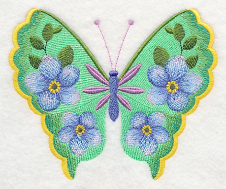 Forget-Me-Not Butterfly in Watercolor