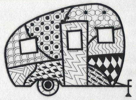 Canned Ham Camper (Blackwork)