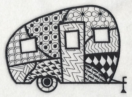Canned Ham Camper (Blackwork)