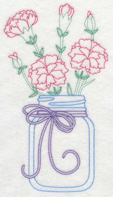 Blooming Carnations in Mason Jar (Vintage)