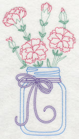Blooming Carnations in Mason Jar (Vintage)