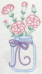 Blooming Carnations in Mason Jar (Vintage)