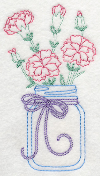 Blooming Carnations in Mason Jar (Vintage)