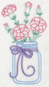 Blooming Carnations in Mason Jar (Vintage)