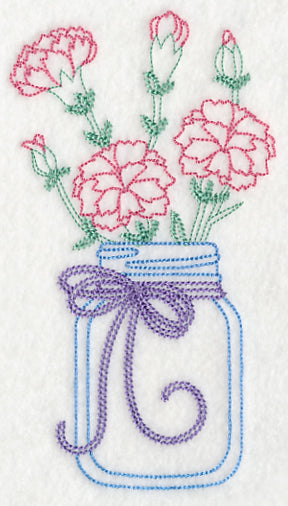 Blooming Carnations in Mason Jar (Vintage)